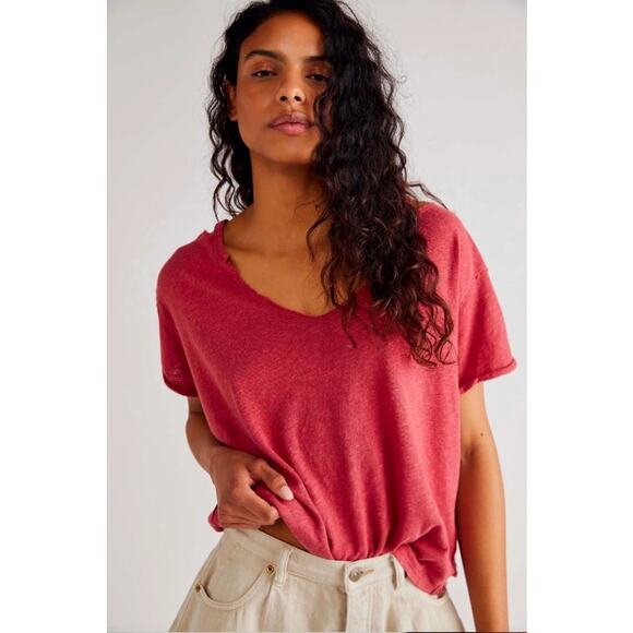 We The Free Over U Tee, Red Size XS - Picture 1 of 8
